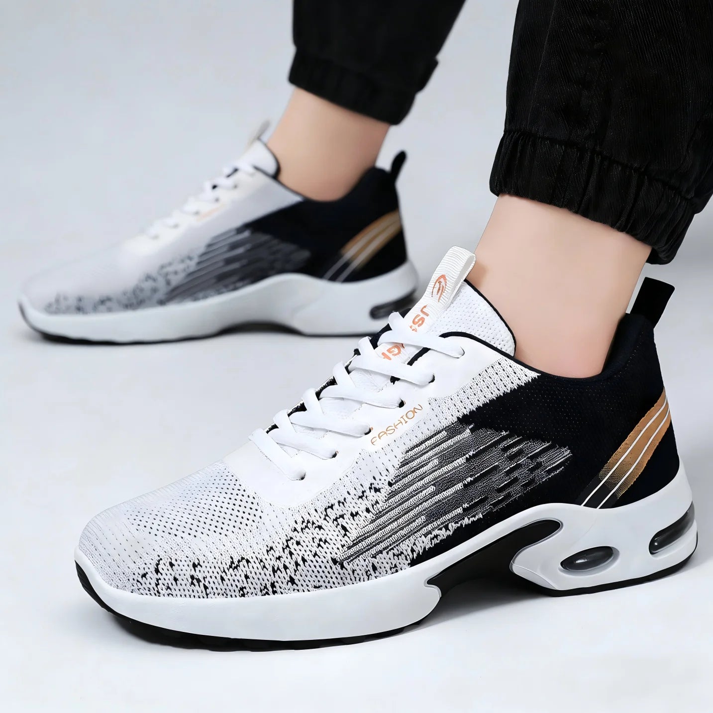 Men's Breathable Mesh Running Shoes With Air Cushion Support For Gym Daily Wear