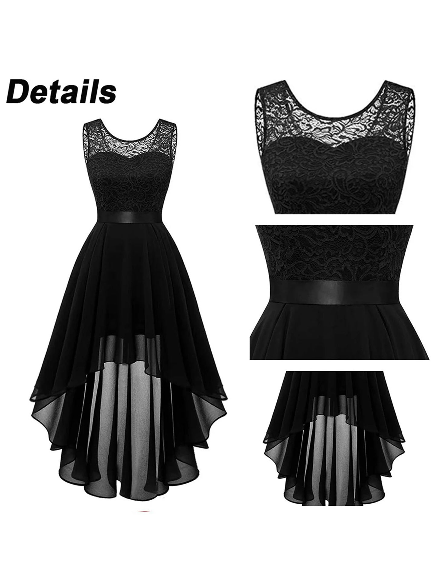 Vintage Women Summer Lace Dress Beach Sundress Slim Fit