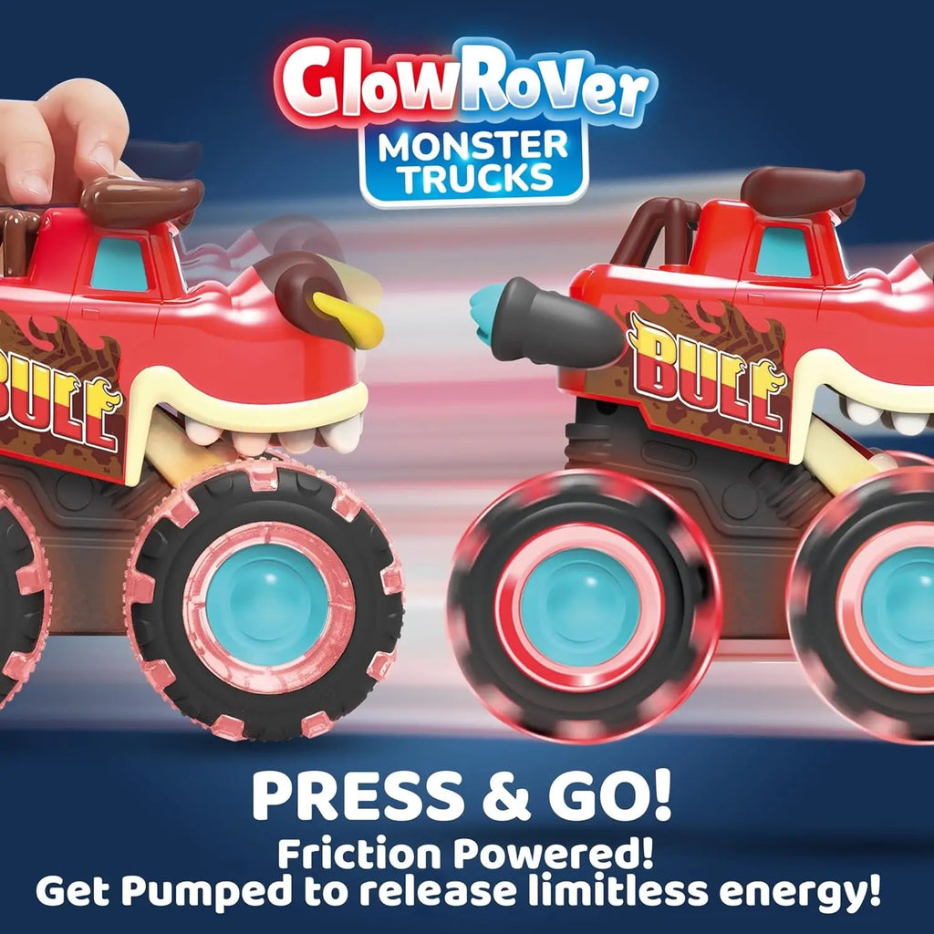 Joyfy 3 Pack Monster Truck Toys Motion Activated Light Up Press And Go Cars