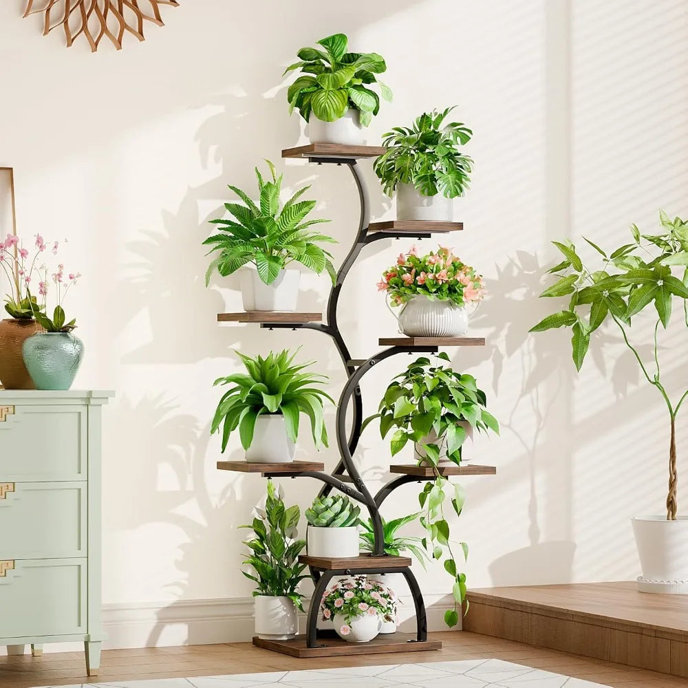 5 Tier Indoor Plant Stand With Grow Light 49 Inch Tall Shelf
