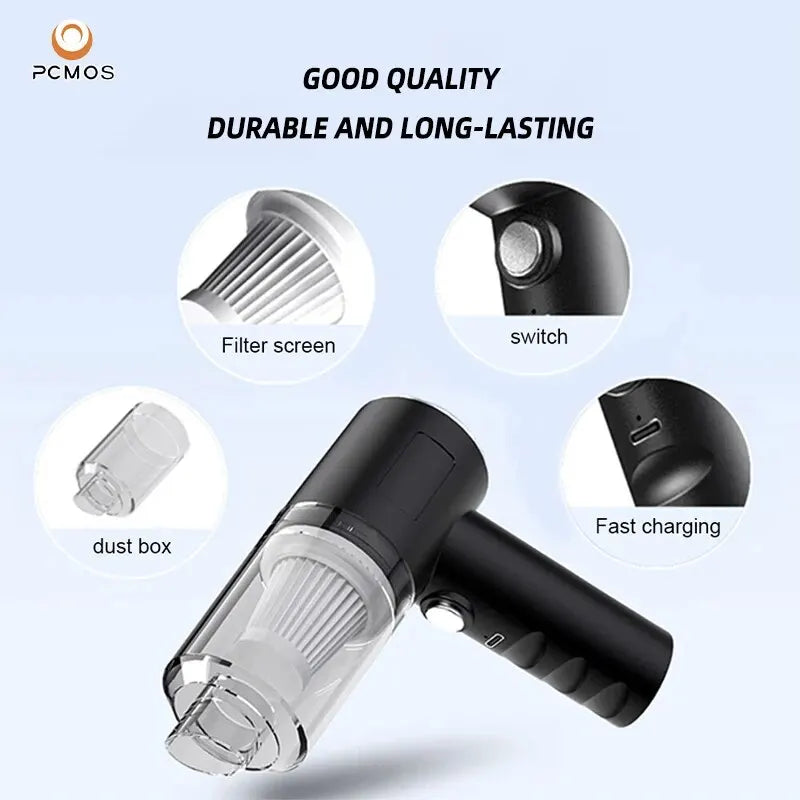 PCMOS 1PC Wireless Vacuum Cleaner High Power for Home and Car