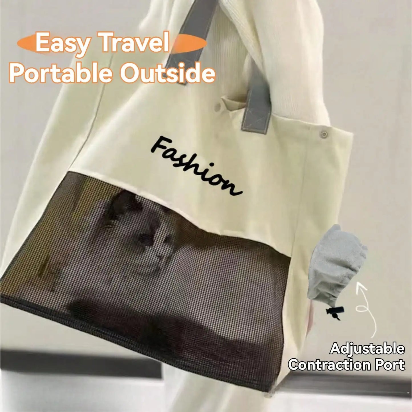 Cat Carrier, Small Dog Carrier Tote Breathable Mesh Pet Carrier Bag Soft Sided Adjustable & Foldable Kitten Travel Bag