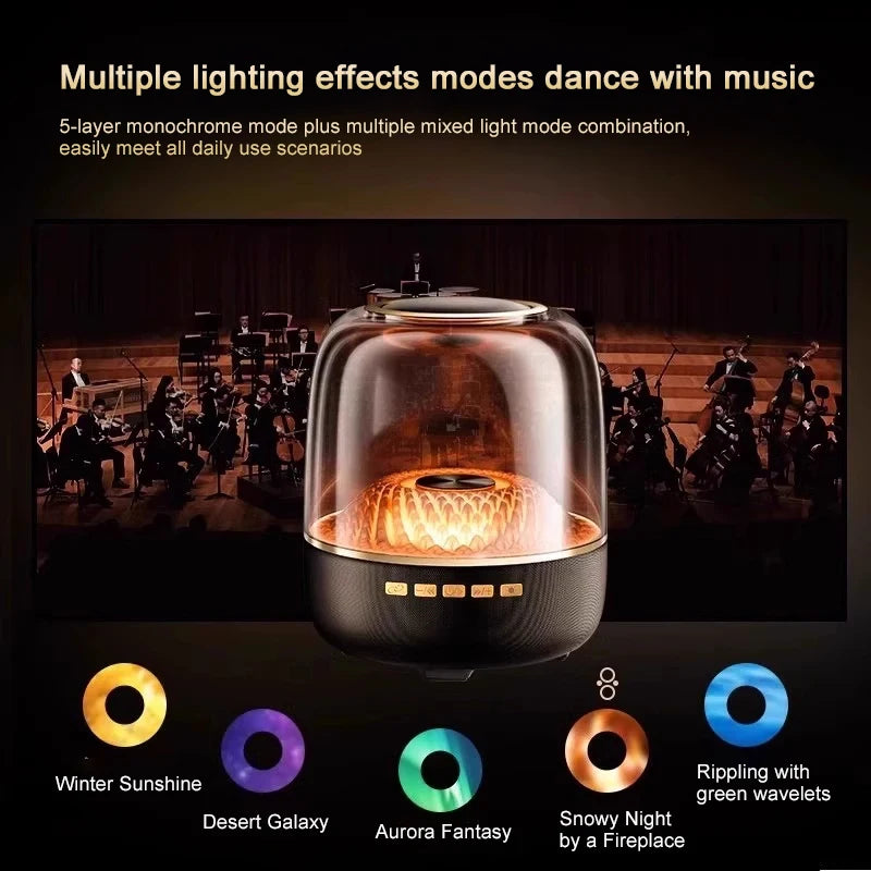QWQ 5th Glass Bluetooth Speaker Subwoofer With Ambient Lighting