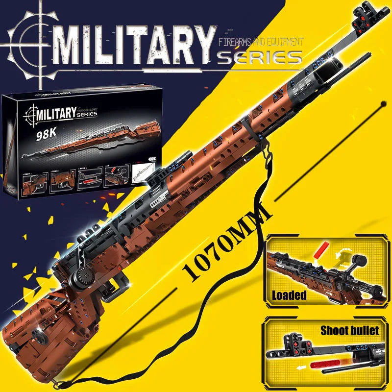 New MOC WW2 Military Series 1206pcs Kar98k Rifle Gun Model