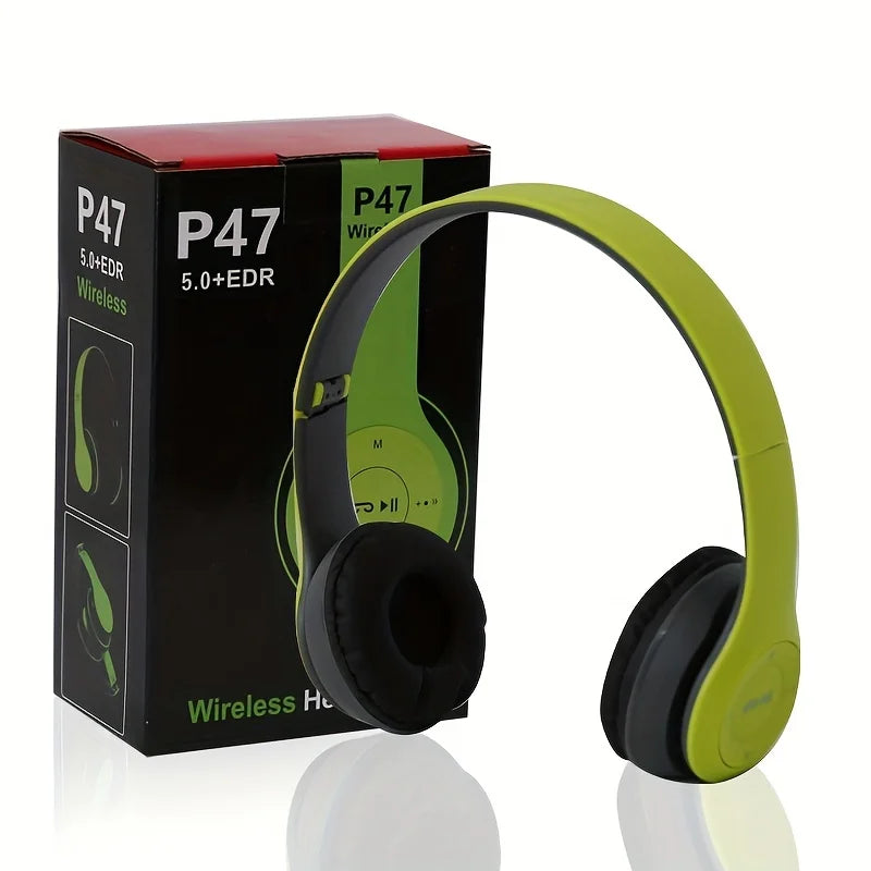 Stereo P47 Headset 5.0 Bluetooth Folding Wireless Sports Game Headset for iPhone XiaoMi