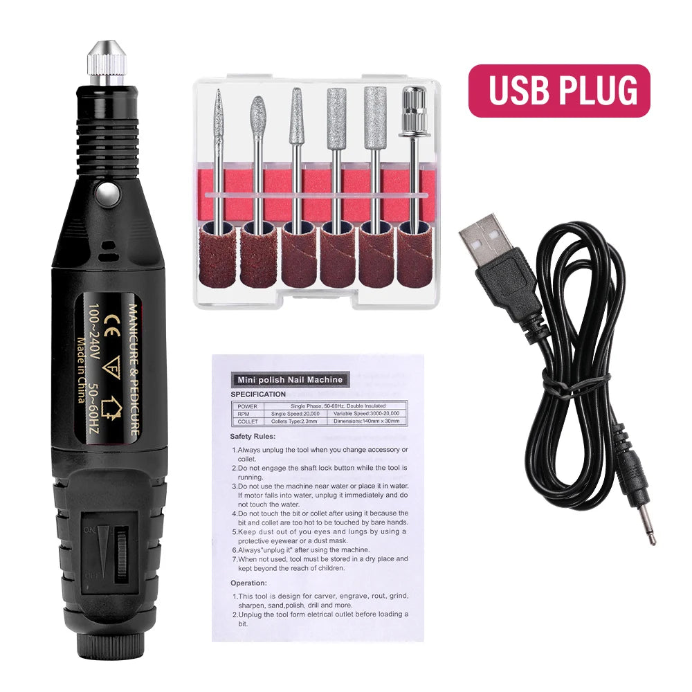 LULAA Strong Function Nail Drill Machine Set Electric Sander