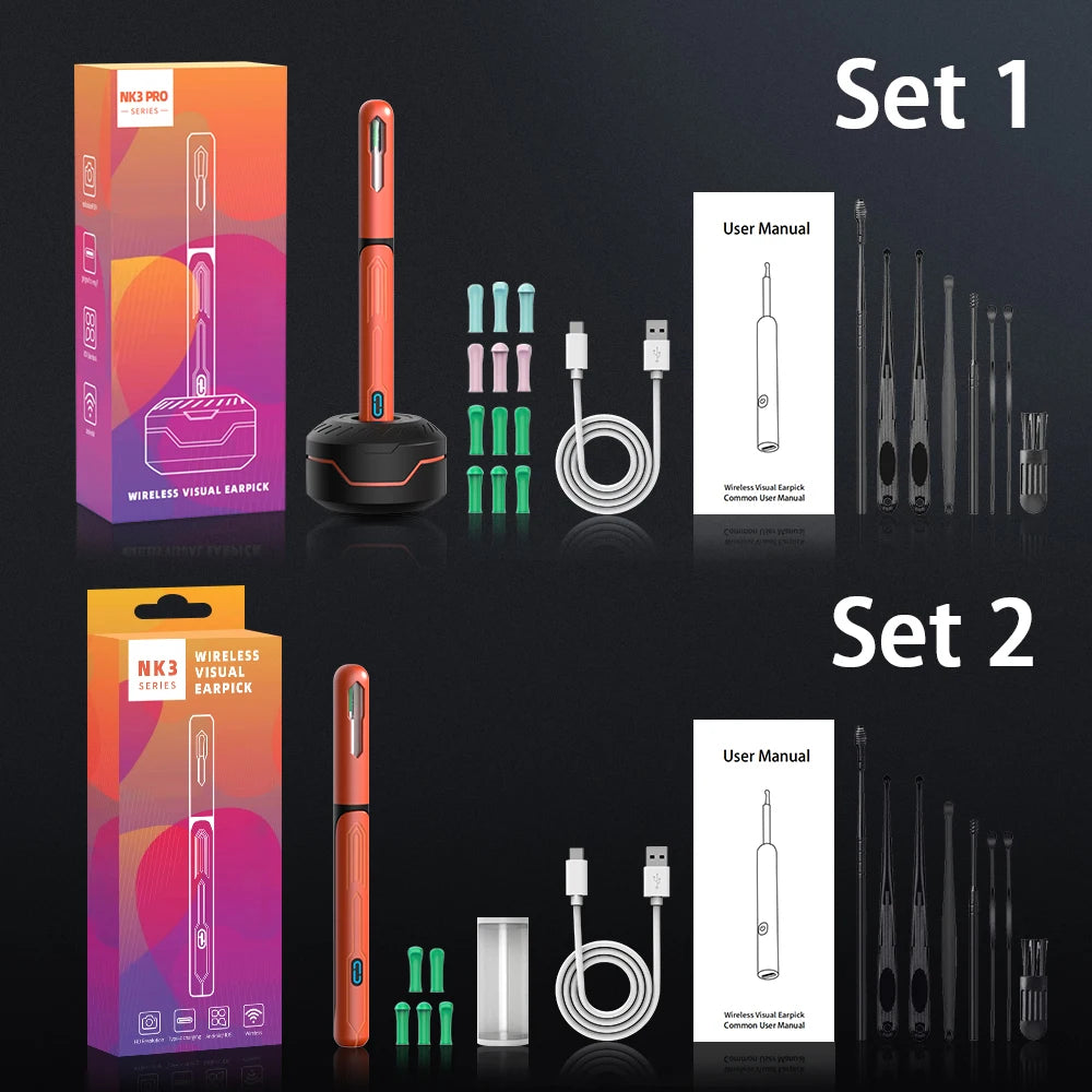 Ear Cleaner with Camera Set HD Earpick Wax Removal Tool