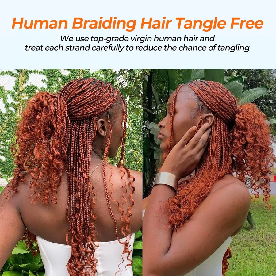 High Quality 100 Percent Real Human Hair For Braiding 100G Bundle Deep Wave Ginger Orange 350 Brazilian Remy Extensions