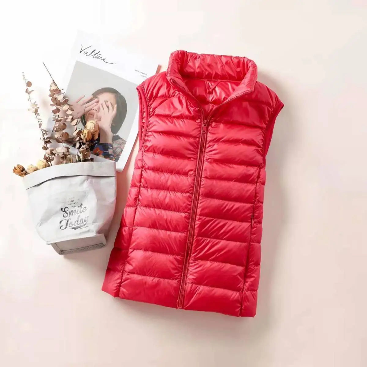 New 2024 Ultra Light Down Vest for Women Slim Sleeveless