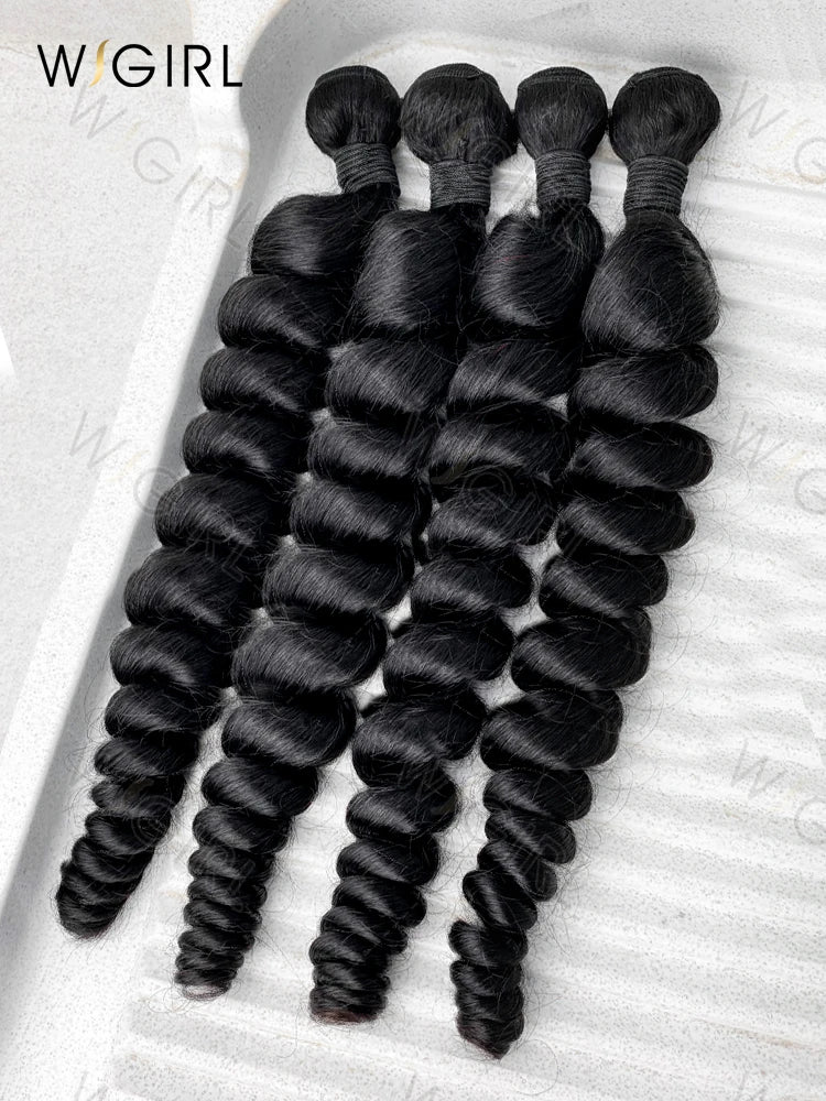 32 Inch Loose Deep Wave 100 Percent Virgin Brazilian Remy Human Hair Bundles Double Weft Extensions