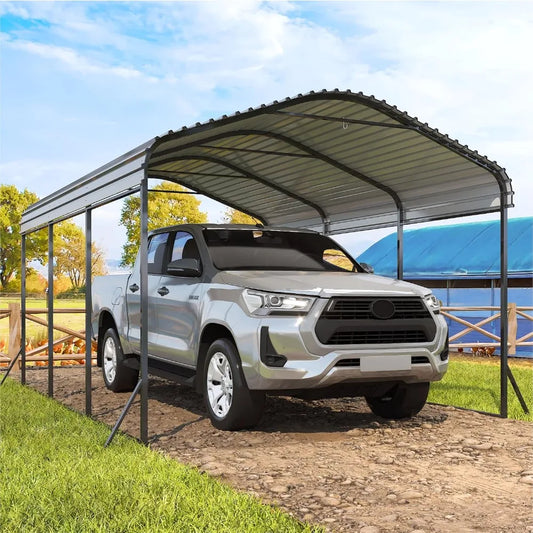 Metal Carport with Enhanced Base and Updated Frame Structure, Heavy Duty Carports Canopy with Galvanized Steel