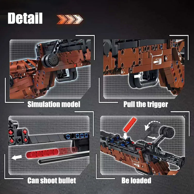 New MOC WW2 Military Series 1206pcs Kar98k Rifle Gun Model