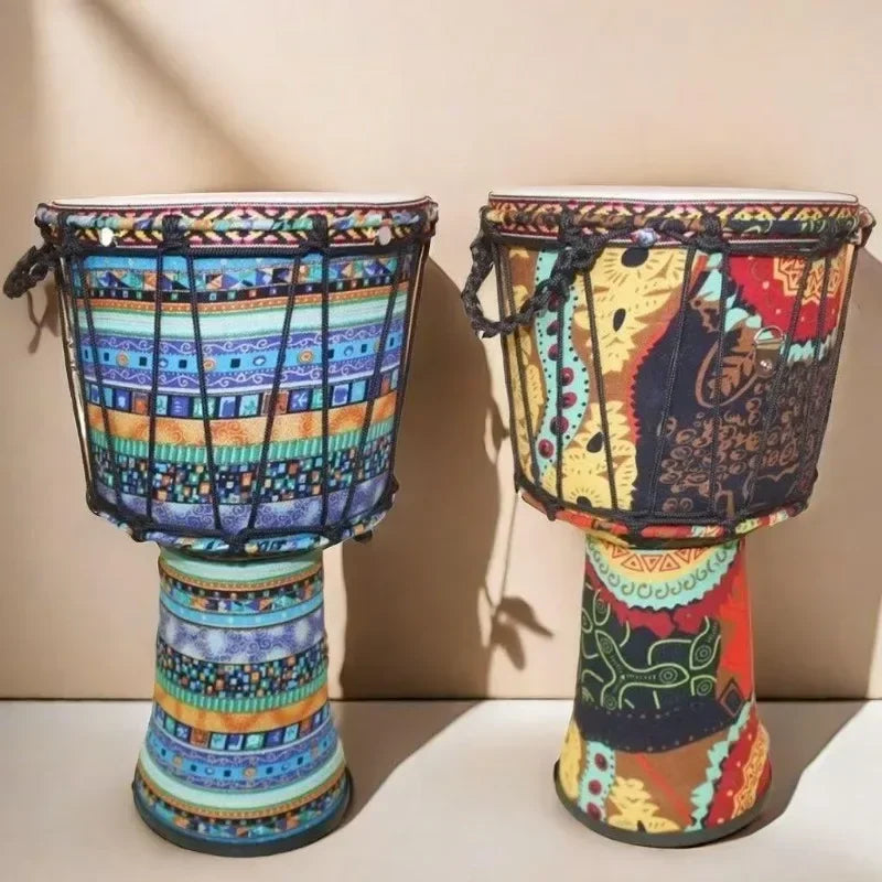 Sheepskin Djembe African Drum Kit 7 Drums Handmade Percussion Instrument For Beginners And Adults