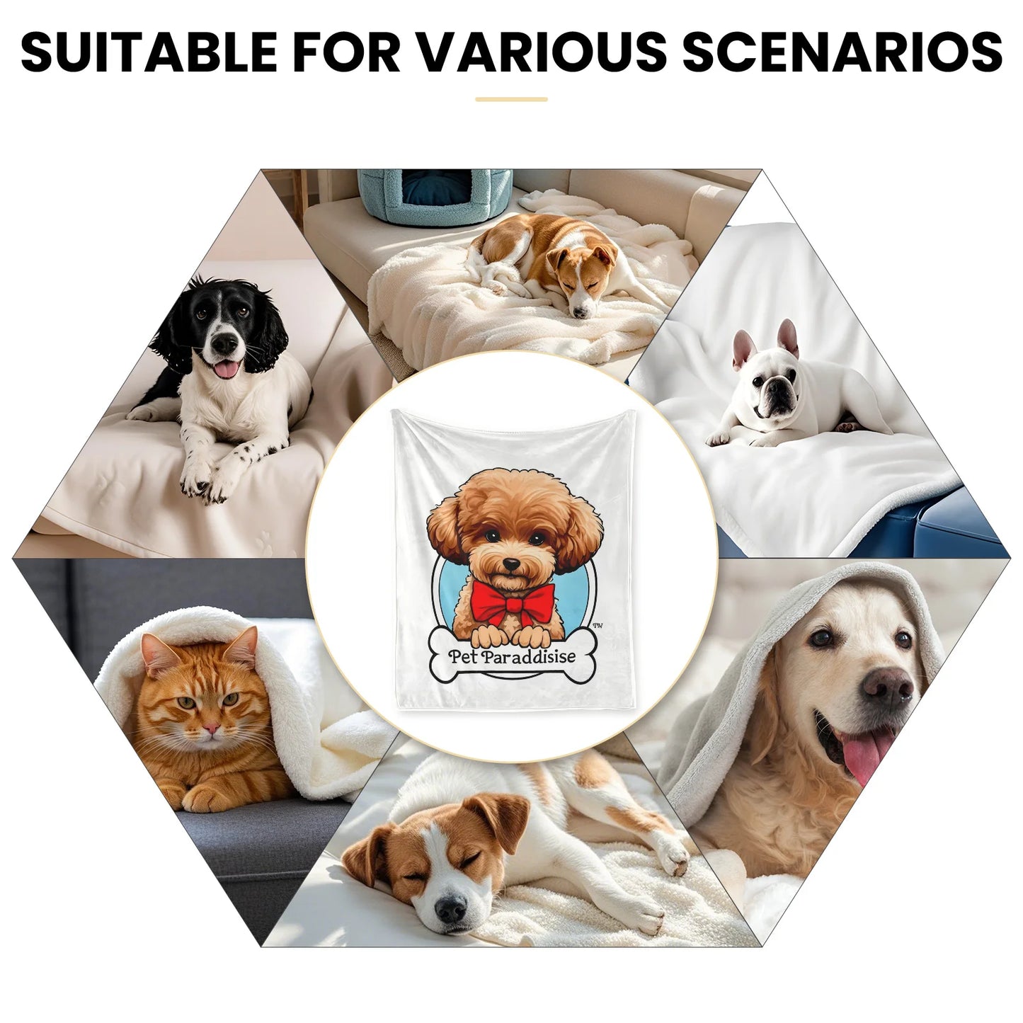 Dog Bed Mat Blanket Soft Fluffy Pet Blanket Dog Pattern