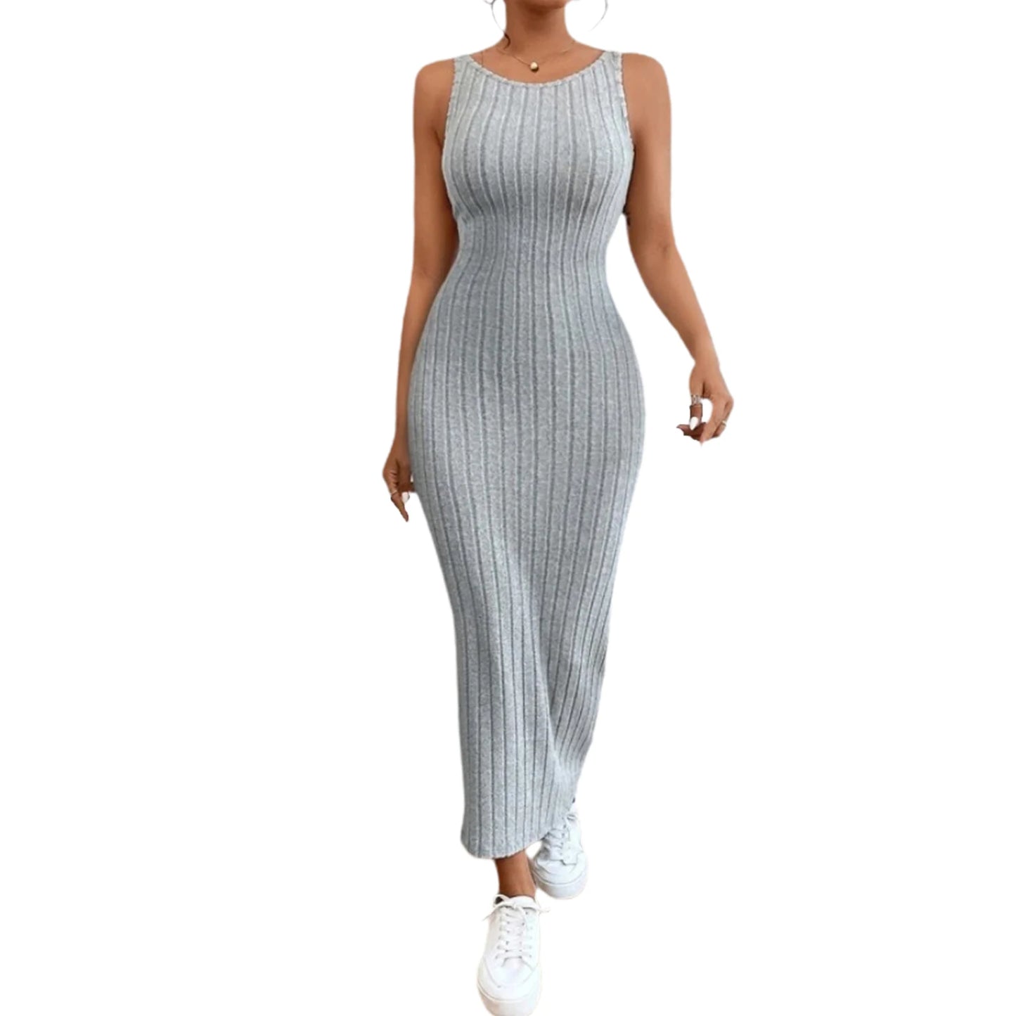 Women Knitted Backless Sleeveless Summer Dress Cocktail