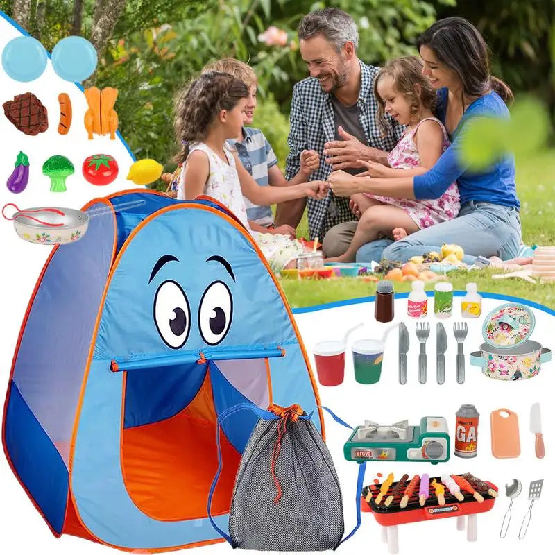 Camping Play Set 40PCS Kids Camping Tent Pretend Playset