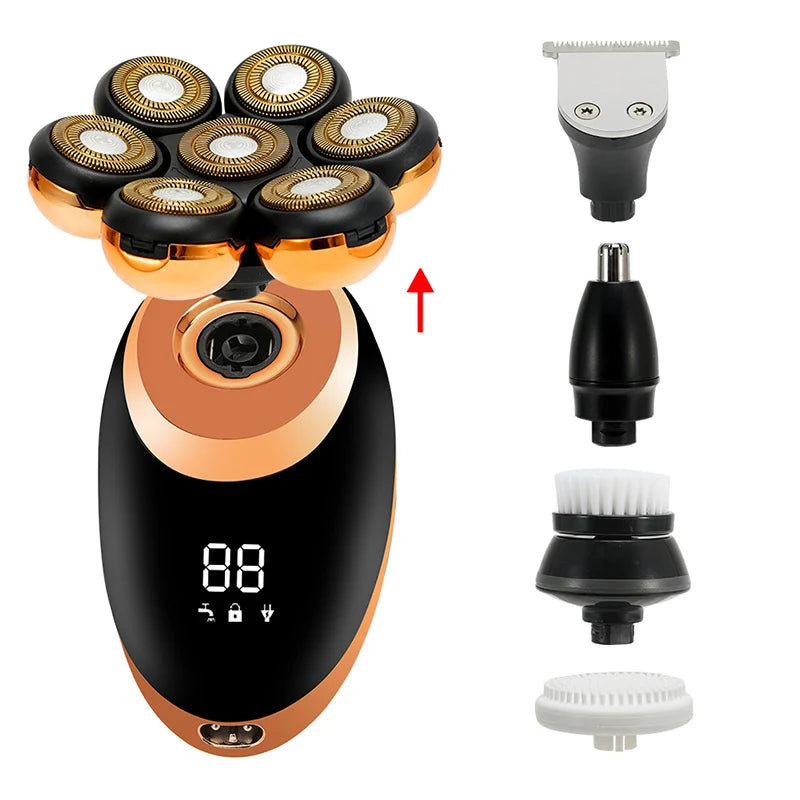 Men 7D Floating Electric Shaver Wet Dry Hair Trimmer