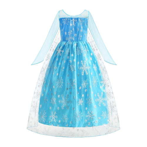 Disney Frozen Elsa Snow Queen Princess Dress Girls Costume Halloween Kids Role-play Carnival Children Birthday Party Dress