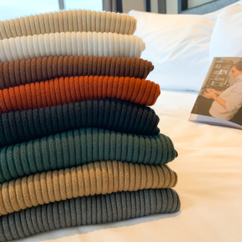 Winter Mock Neck Long Sleeve Knit Sweater For Women Slim Fit