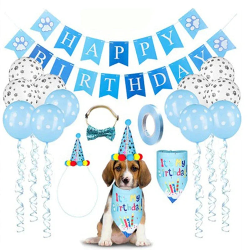 Pets Happy Birthday Decoration Dog Costume Hats Bowknot