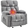 Overstuffed Rocker Recliner Chair With Heat And Vibration Ergonomic Living Room