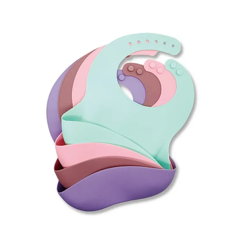 Waterproof Baby Bibs Cute Cartoon Animal Printed Soft Silicone