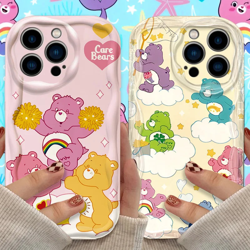 C Care B Bears Wave Case Shockproof For iPhone 16 15 Pro Max 14 13 12 Mini