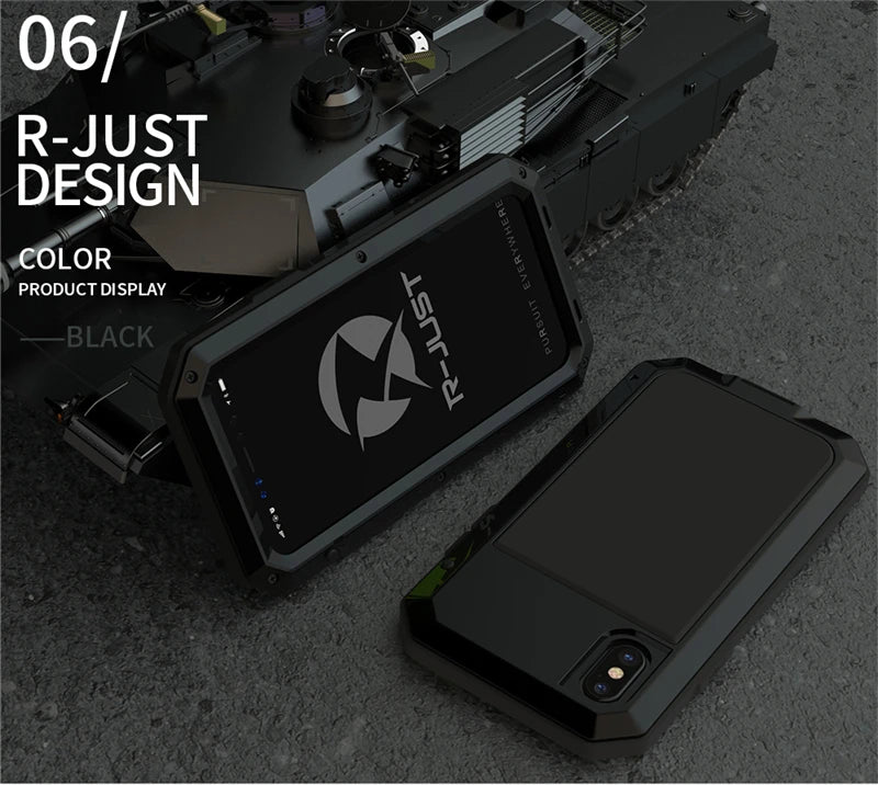 Armor Heavy Duty Protection Case for iPhone 7 8 Plus XR Xs 11 12 13 Pro Max 14 15 Plus SE SE2 360 Metal Tank