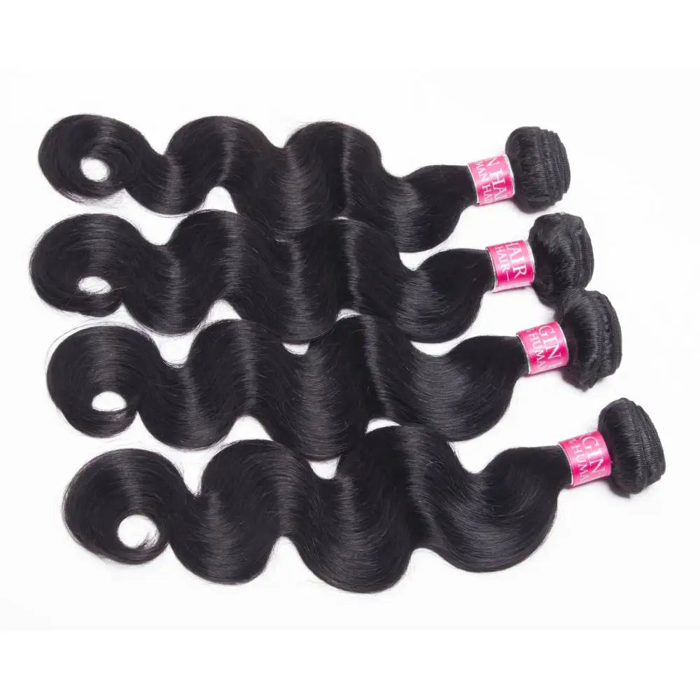 14 Inch 16 Inch 18 Inch Body Wave Brazilian 100 Percent Remy Human Hair Bundles Natural Black Weave Extensions