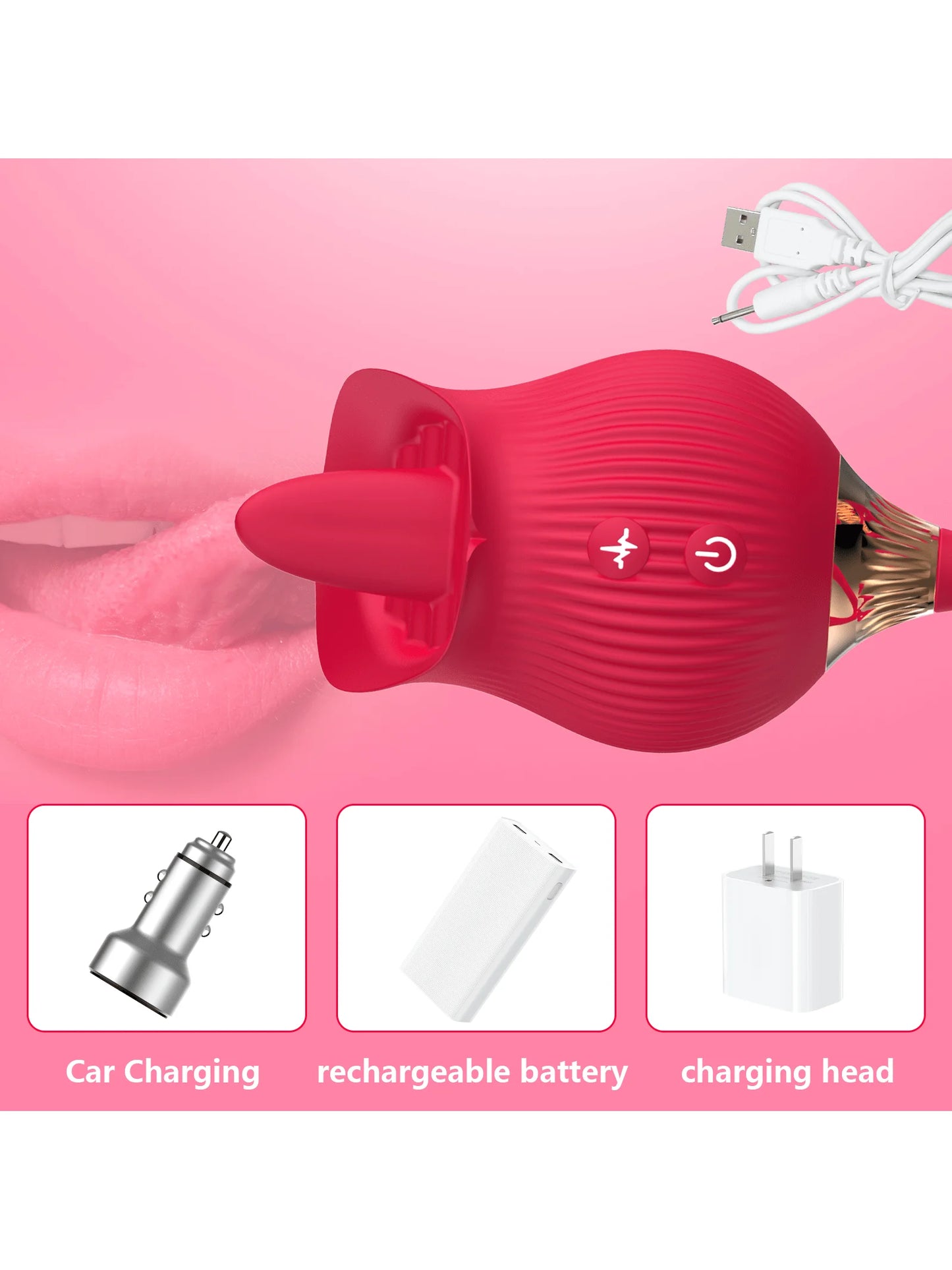 Tongue Shaped Suction Vibe Clitoral Stimulator 12 Modes