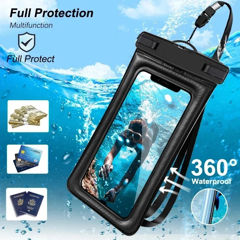 Floating Airbag Waterproof Phone Case Universal Swim Bag For Smartphones