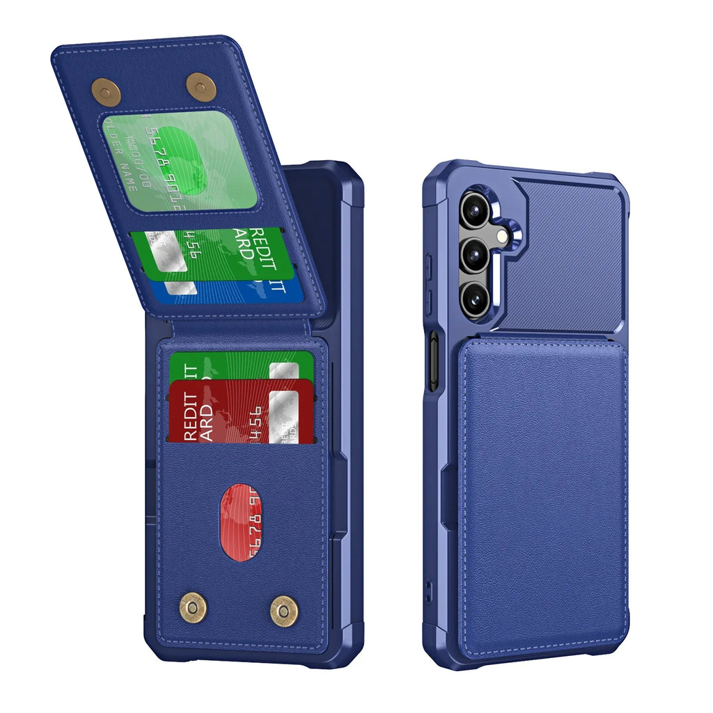 Samsung Galaxy Wallet Case With Card Holder And Kickstand For Multiple Models