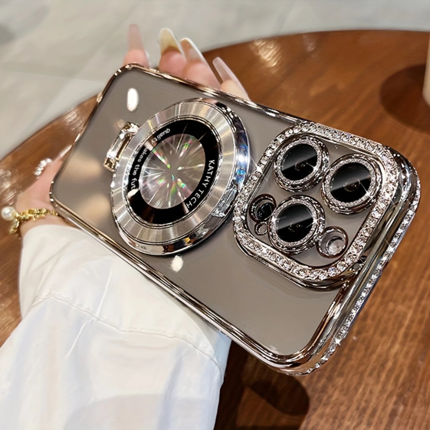 15/14/13/12/11 Pro Max Luxurious Bling Glitter Ring Phone Case