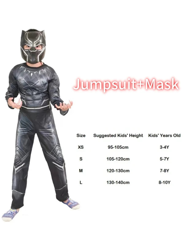 Wolverine Cosplay Costume Kids Wolf Black Superhero Panther Claws Mask Jumpsuit Halloween Bodysuit Muscle Suit for Child Gift