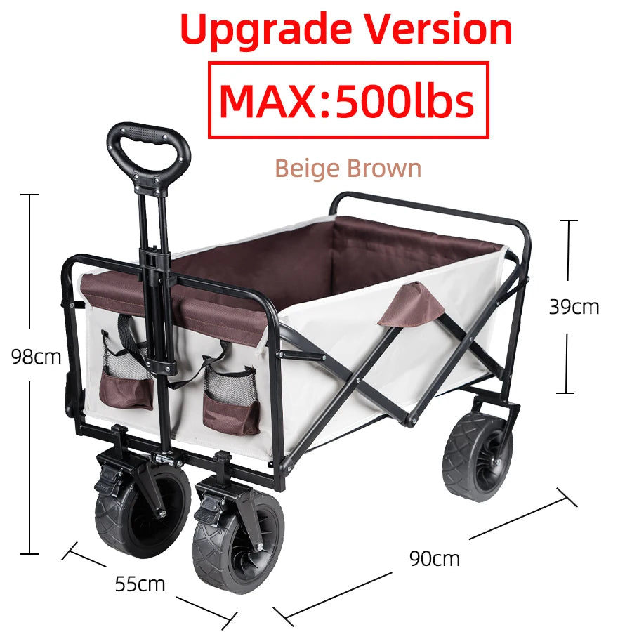 Collapsible Folding Utility Beach Cart Wagon Heavy Duty Large Capacity