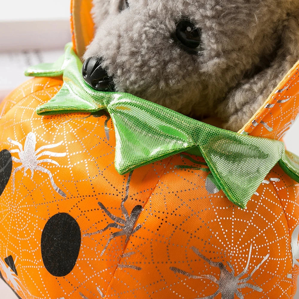 Halloween Dog Costume Pumpkin Jumpsuit For French Bulldog