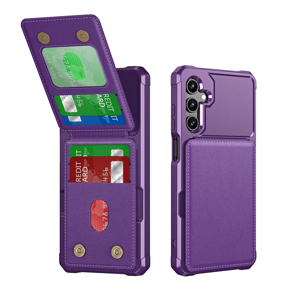 Samsung Galaxy Wallet Case With Card Holder And Kickstand For Multiple Models