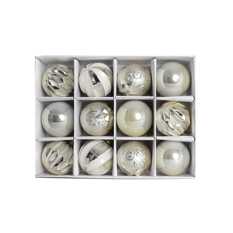 6cm Purple Red Christmas Ball Ornaments 12 Pcs Decorations