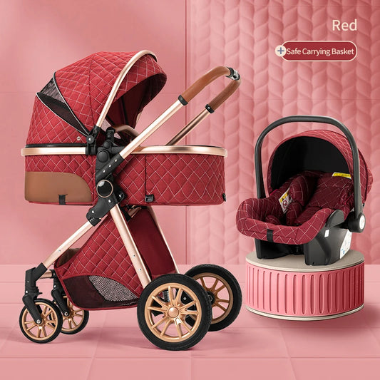 3in1 Baby Stroller Multifunctional Luxury Two-Way Travel Stroller