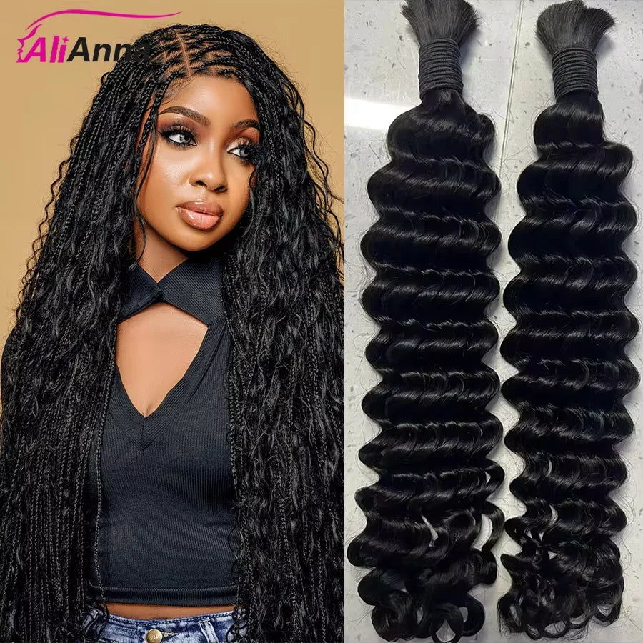 Deep Wave Boho Braids 100% Human Hair Bulk Extensions