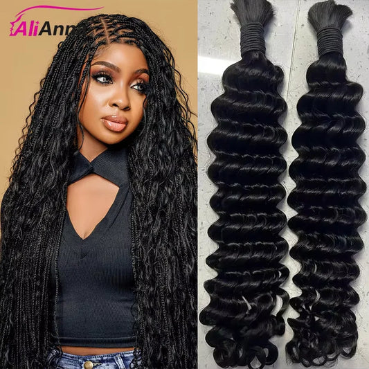 Deep Wave Boho Braids 100% Human Hair Bulk Extensions