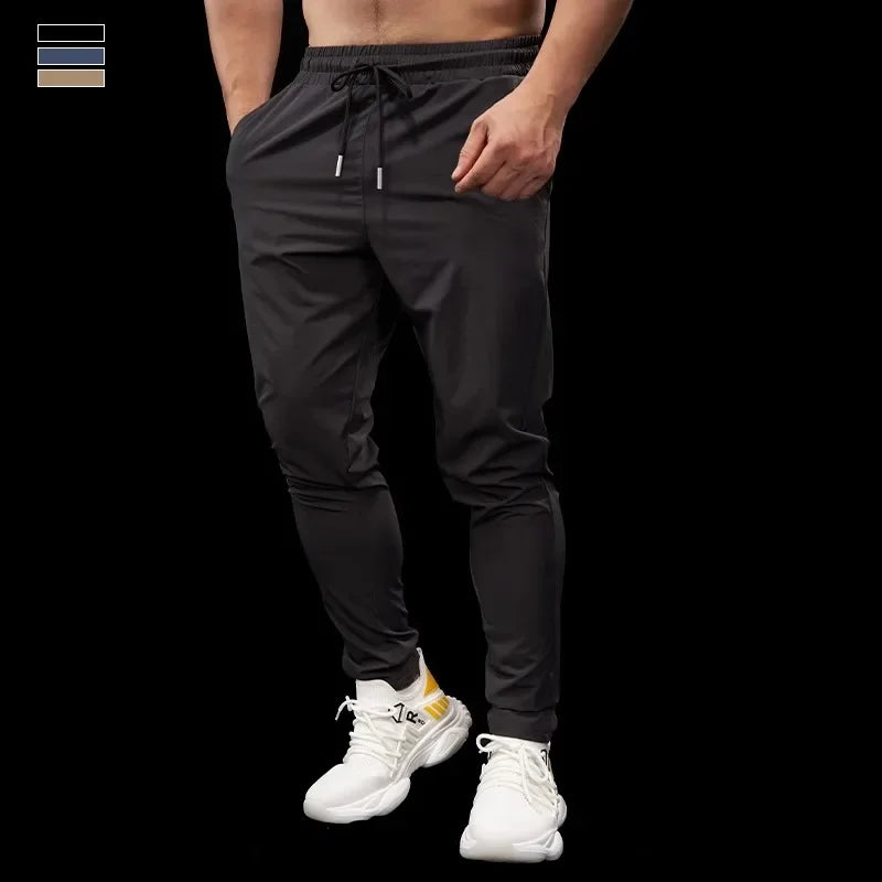Men's Quick Dry Sports Pants Breathable Basketball Running Gym Slim Fit Trousers