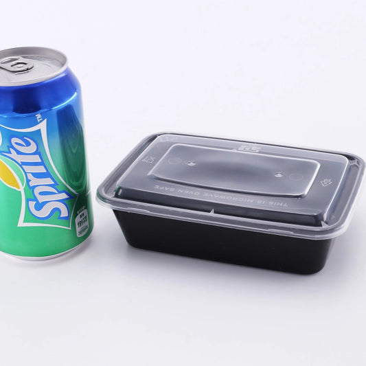 10 Pack Plastic Disposable Food Containers Black Take Out Containers With Lid for Salads Sandwiches Kitchen Fridge Storage Boxes