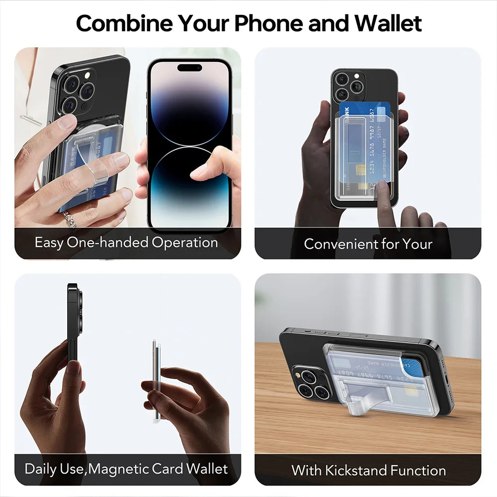 Grippopso Magnetic Wallet Universal Phone Card Holder Case