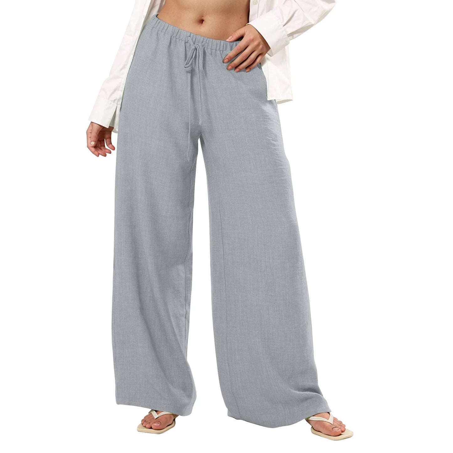 Womens Palazzo Pants Wide Leg Summer Casual Trousers Beach