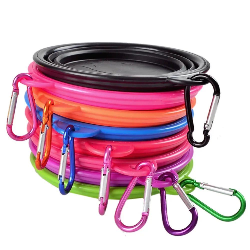 Collapsible Pet Silicone Dog Food Water Bowl Portable Travel