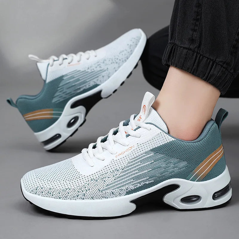 Men's Breathable Mesh Running Shoes With Air Cushion Support For Gym Daily Wear