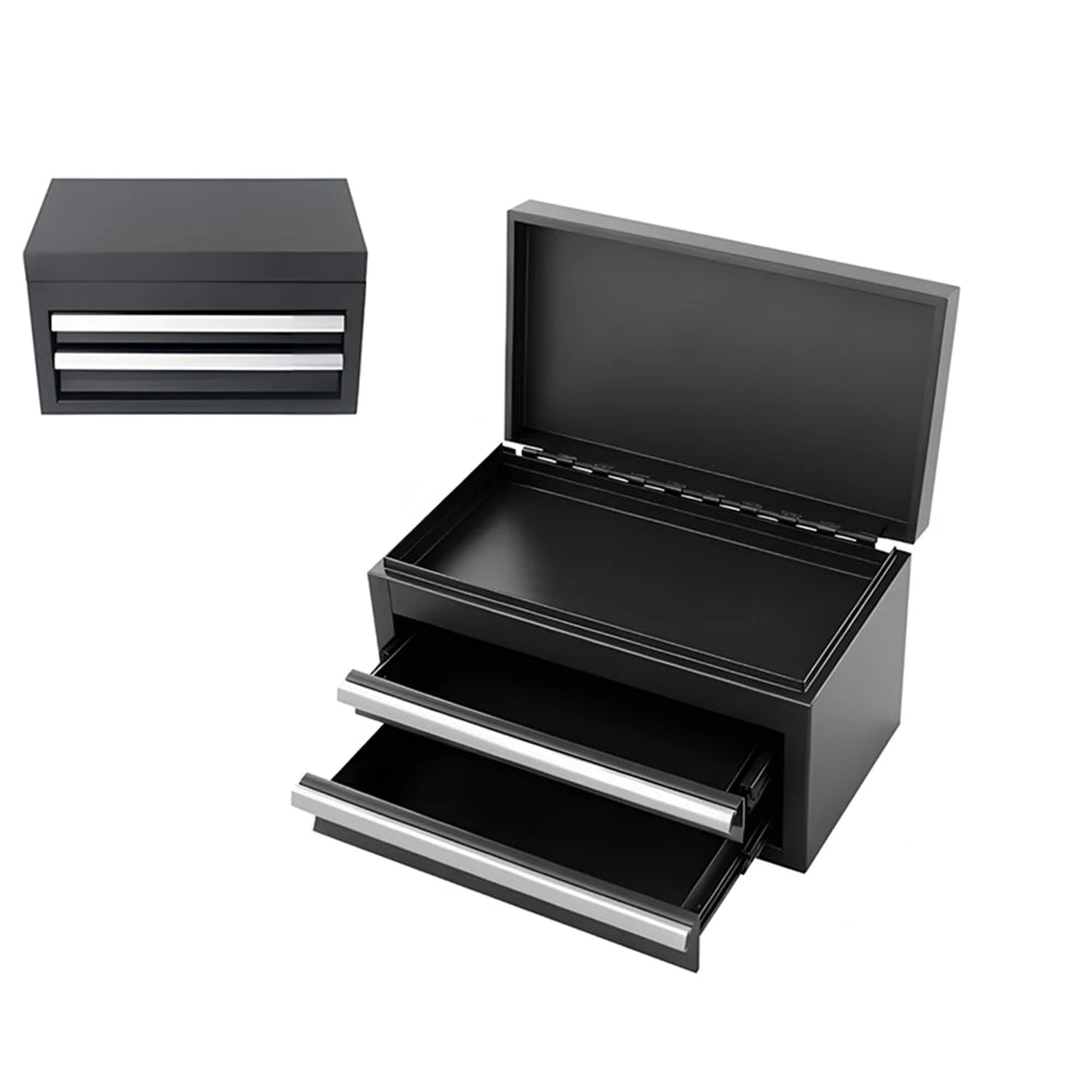 Two Layer Metal Tool Box Chest With Drawers And Ball Bearing Slides For Garage