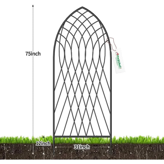 2 Pack Large Garden Trellis for Climbing Plants 75 X 31 Heavy Duty Rustproof Black Iron