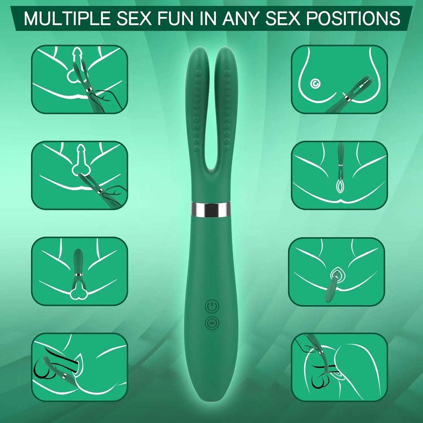 Rabbit Ears Clitoral Vibrator G Spot Massager 9 Modes